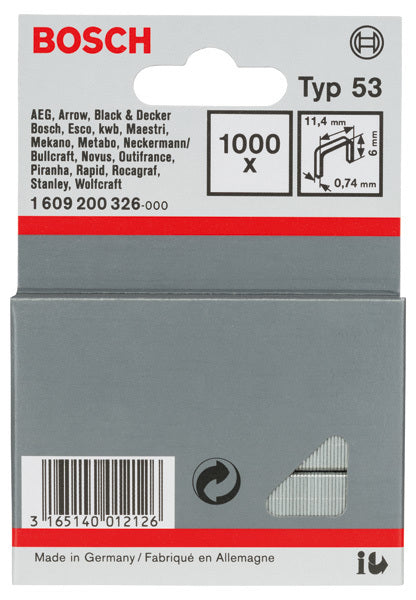 Bosch Feindrahtklammer Typ 53 – Hersteller-Nr. 1609200326