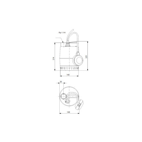Grundfos UNILIFT KP150-A1 Maßzeichnung 011H1600