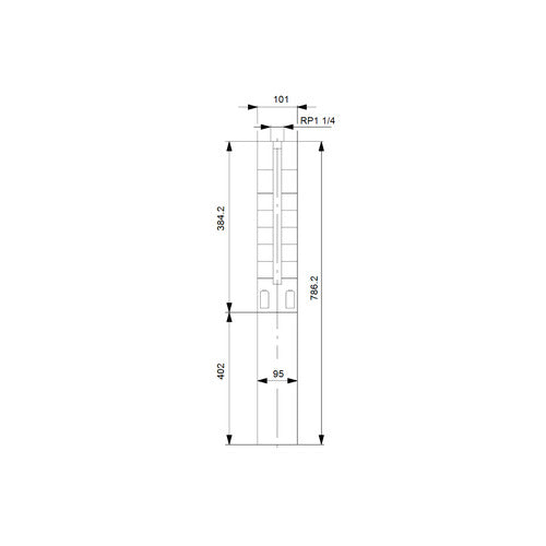 Grundfos Unterwasserpumpe SP3A-12 Rp1_1/4 4" 3x400V DOL 0,75kW Maßzeichnung 10001K12
