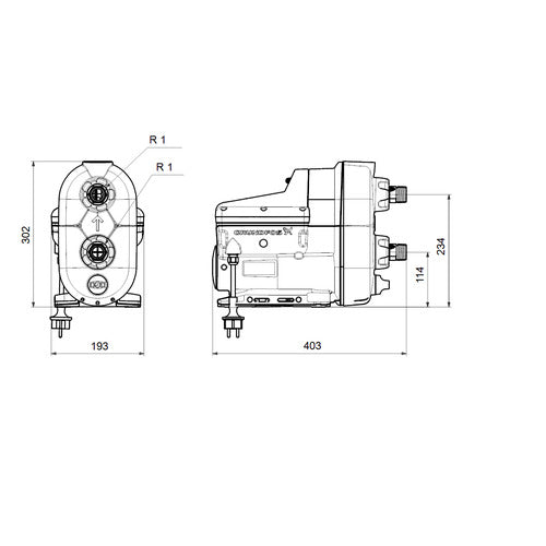 Grundfos SCALA2 3-45 – Maßzeichnung