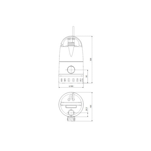 Grundfos Kellerentwässerungspumpe Unilift CC-7 M1 1x230V 0,38kW 10m Kabel Maßzeichnung