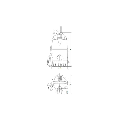 Grundfos Kellerentwässerungspumpe Unilift CC-9 A1 1x230V 0,78kW 10m Kabel Maßzeichnung