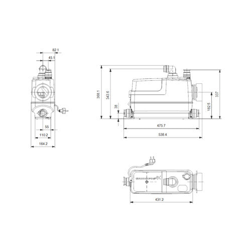 Grundfos SOLOLIFT2 CWC-3 Maßzeichnung 97775316