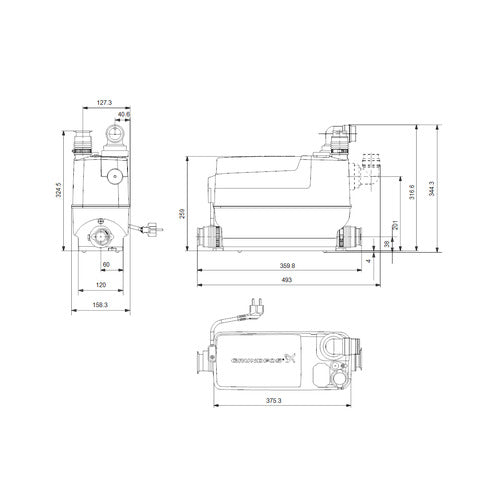 Grundfos SOLOLIFT2 C-3 Maßzeichnung 97775317