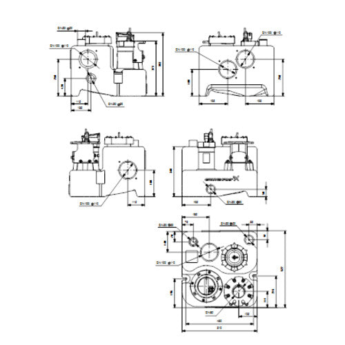 Grundfos Fäkalienhebeanlage Multilift MSS.11.1.2 1x230V 1,1kW Schuko Maßzeichnung 97901037