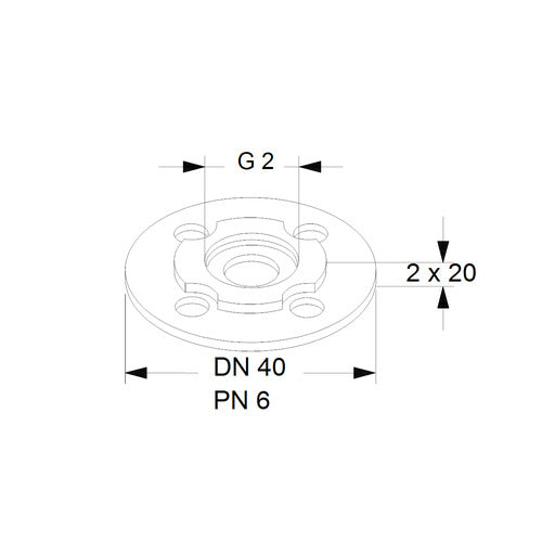 Grundfos Ausgleichsstücksatz A18, G 2 × DN 40, 2 × 20 mm Maßzeichnung 98614387
