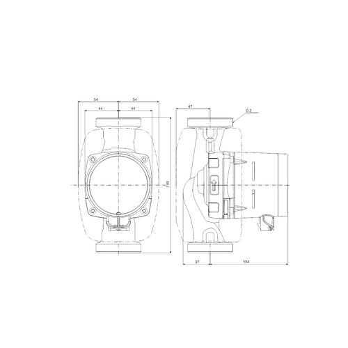 Grundfos Hocheffizienz Umwälzpumpe ALPHA2 32-80 N 180mm 1x230V G2 DACH Maßzeichnung