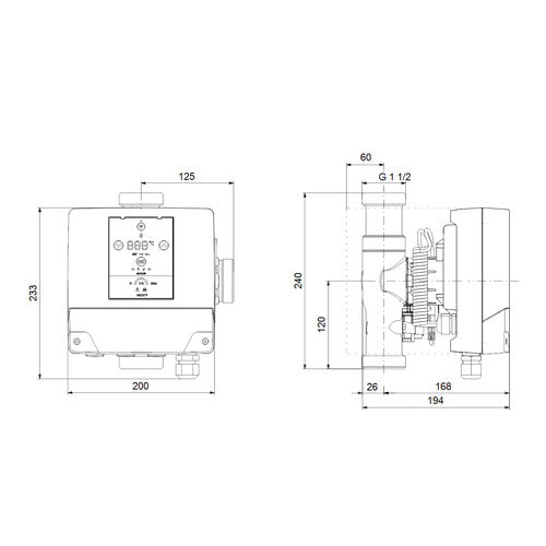 Grundfos Mischkreislösung Mixit 25-10 R NRV Maßzeichnung