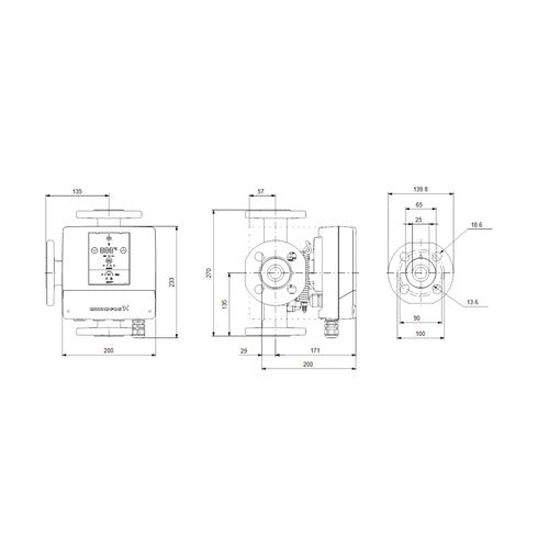Grundfos Mischkreislösung Mixit 32-16 L F Maßzeichnung