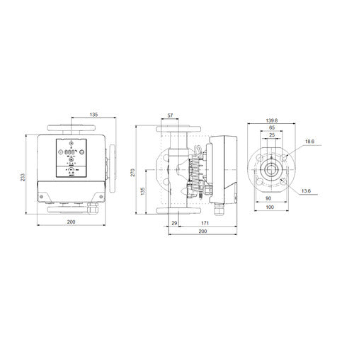 Grundfos Mischkreislösung Mixit 32-16 R F Maßzeichnung