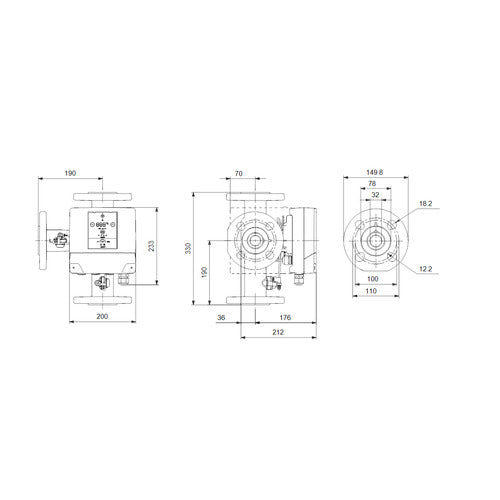 Grundfos Mischkreislösung Mixit 50-40 L F Maßzeichnung