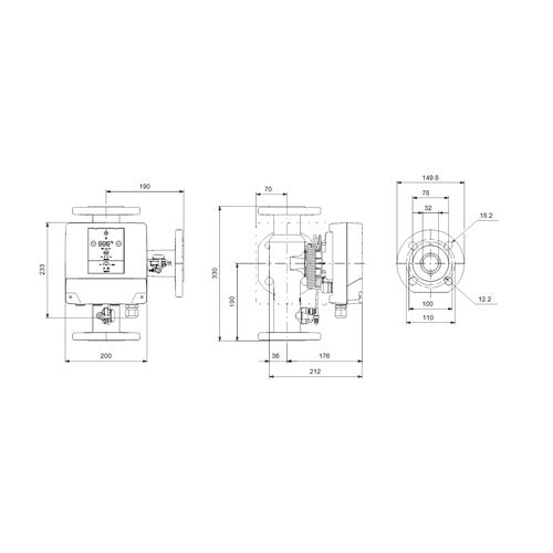 Grundfos Mischkreislösung Mixit 50-40 R F Maßzeichnung