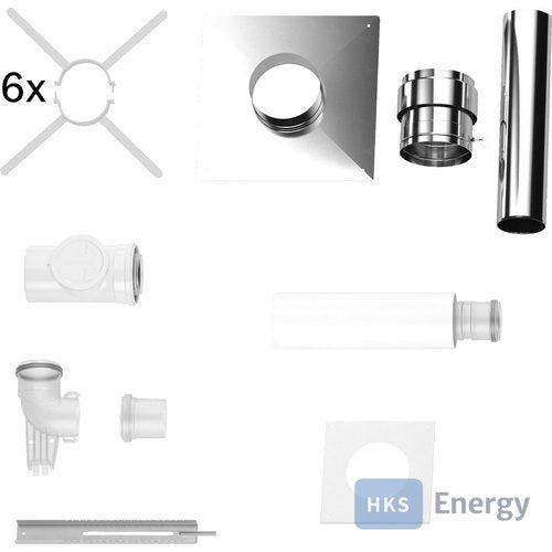 Bosch Abgaszubehör FC-Set80-C93x(hinten) Grundbausatz C93x, d:80/125mm, Edelstahl – 7738112741