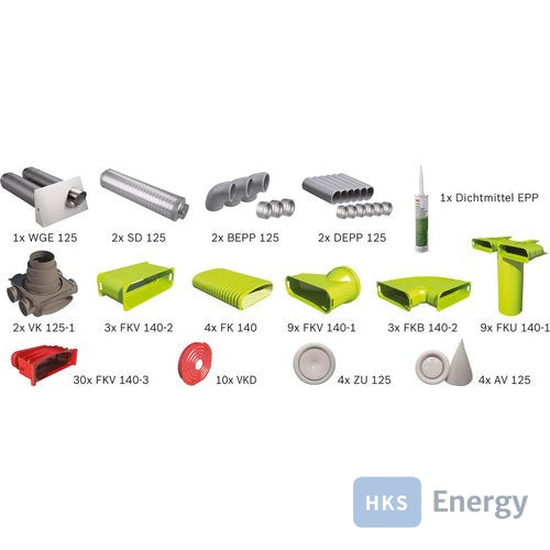 Bosch Wohnungslüftungspaket BOPA VE111 Luftverteilpaket Flachkanal, bis 100 m2 – 7739624337