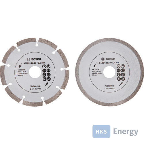 Bosch Diamanttrennscheibe für Fliesen und Baumaterial, Durchmesser: 125mm – 2607019484