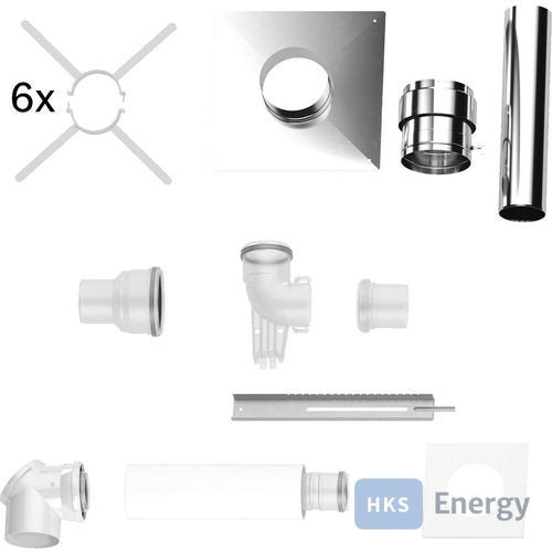 Bosch Abgaszubehör FC-Set80-C93x (oben) Grundbausatz C93x, d:80/125-110, Edelst. – 7738112549