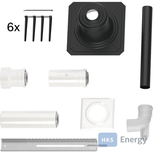 Bosch Abgaszubehör FC-Set60-C93x Grundbausatz C93x, d:60/100mm Kunststoff – 7738112778