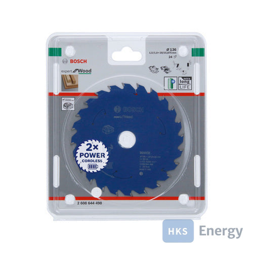 Bosch Kreissägeblatt Expert for Wood 136x1,5/1x20, 24Zähne – 2608644498