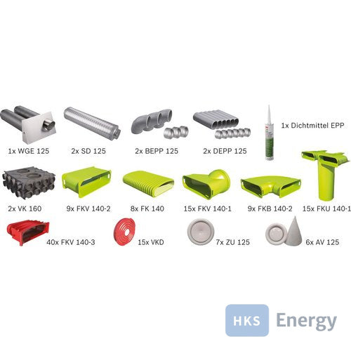 Bosch Wohnungslüftungspaket BOPA VE114 Luftverteilpaket Flachkanal - bis 250 m2 – 7739624821