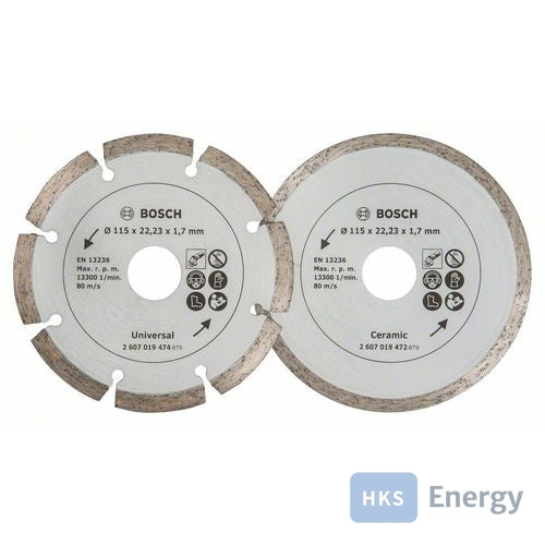 Bosch Diamanttrennscheibe für Fliesen und Baumaterial, Durchmesser: 115mm – 2607019478