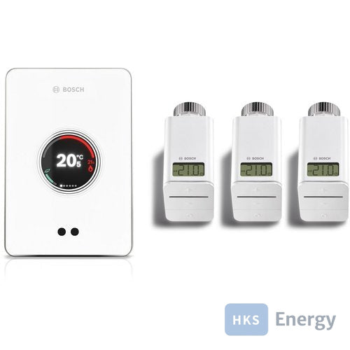 Bosch smarter W-LAN Regler EasyControl Set mit 3 Funk-Thermostaten, weiß – 7736701393