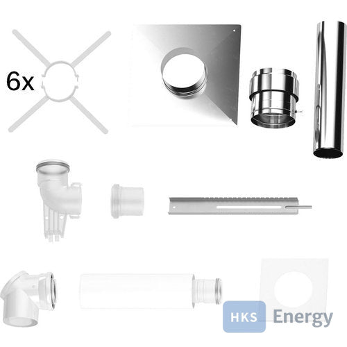 Bosch Abgaszubehör FC-Set80-C93x (oben) Grundbausatz C93x, d:80/125mm, Edelstahl – 7738112545