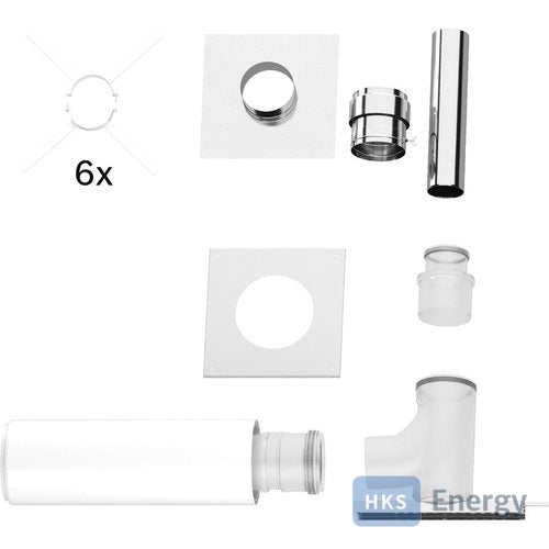 Bosch Abgaszubehör FC-Set80 Gbsatz Kaskade B23P im Schacht, d:80mm – 7738113210