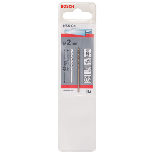 Bosch Metallbohrer HSS-Co, DIN 338 2x29x49mm, 1er-Pack – 2608585840