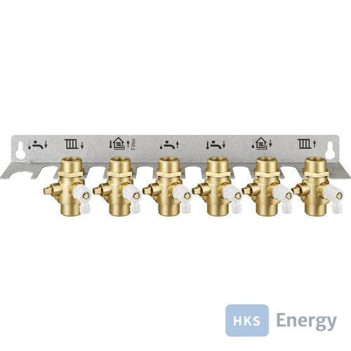 Bosch Zubehör für Wohnungsstationen Montageplatte F7001 35 RS, 6 Kugelhähne – 7735600610