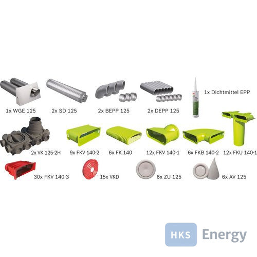 Bosch Wohnungslüftungspaket BOPA VE113 Luftverteilpaket Flachkanal - bis 160 m2 – 7739624820