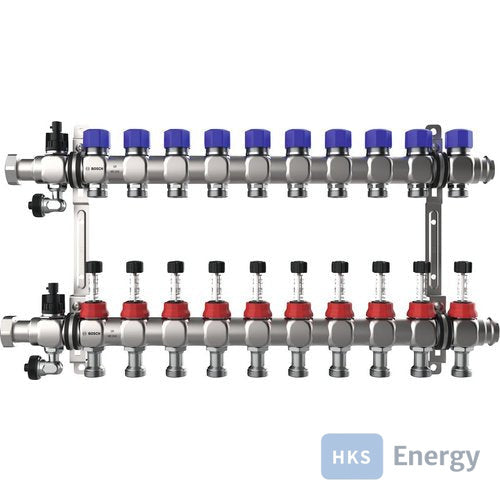 Bosch Zubehör für Wohnungsstationen Edelstahl HK-Verteiler 10HK DFM 0-5l/min – 7738345904