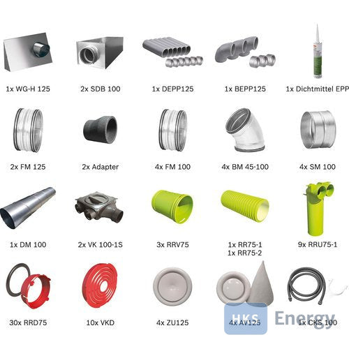 Bosch Wohnungslüftungspaket BOPA VE123 Luftverteilpaket bis 120 m2, Deckenmont. – 7739624343