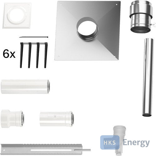 Bosch Abgaszubehör FC-Set60-C93x Grundbausatz C93x, d:60/100mm, Edelstahl – 7738112780