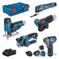 Bosch Combo Kit 5x12V: GSR (FC) + GOP + GHO + GWS + GST + 3xAkku + XL-BOXX – 0615A0017D