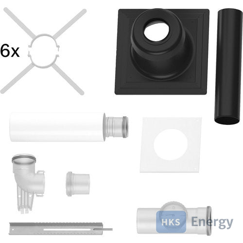 Bosch Abgaszubehör FC-Set80-B53 (hinten) Grundbausatz B53, d:80mm, Kunststoff – 7738112750