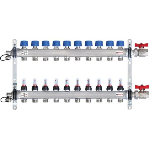 Bosch Zubehör für Wohnungsstationen Edelstahlverteiler 10HK DFM 0-5l/min – 7738343144