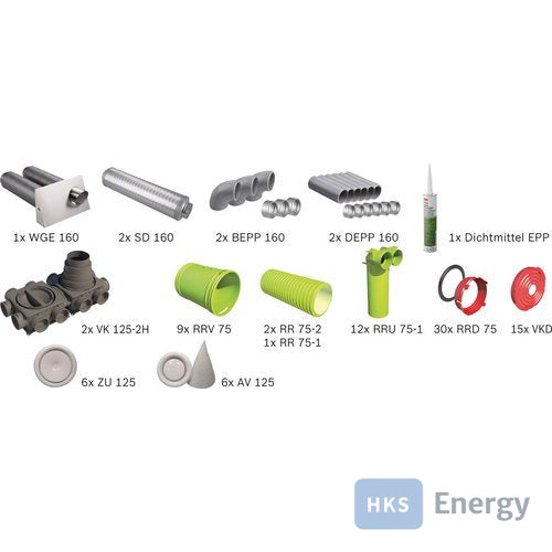Bosch Wohnungslüftungspaket BOPA VE103 Luftverteilpaket Rundrohr- bis 160 m2 – 7739624818