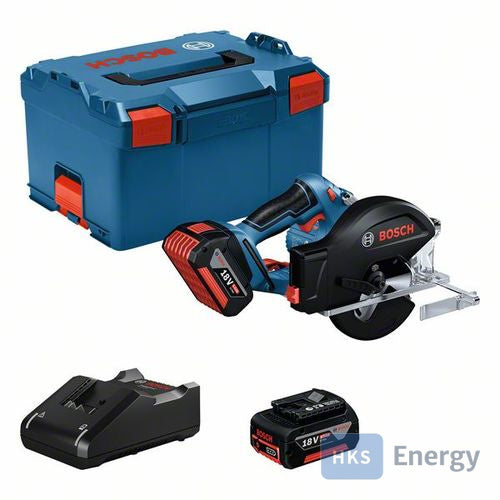 Bosch Akku-Kreissäge GKM 18V-50, 2xAkku GBA 18V 5.0Ah in L-BOXX – 06016B8002